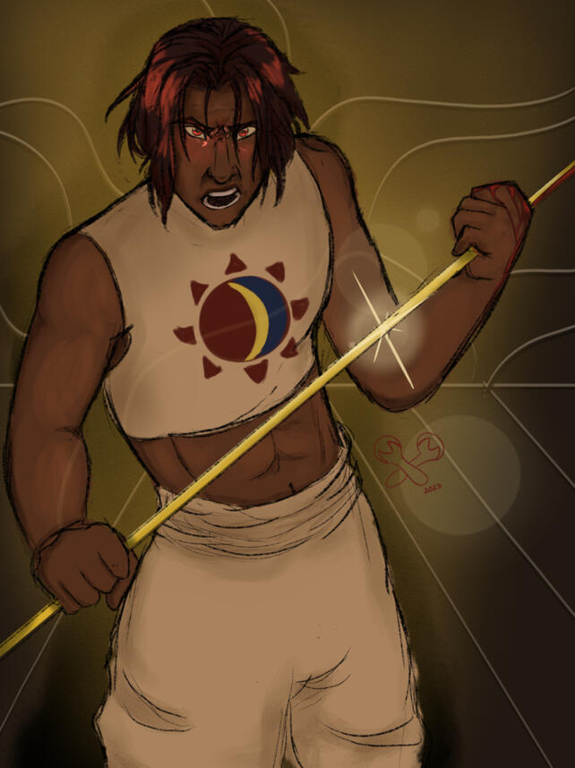 Fully rendered (Torso) + Lightly Rendered Background